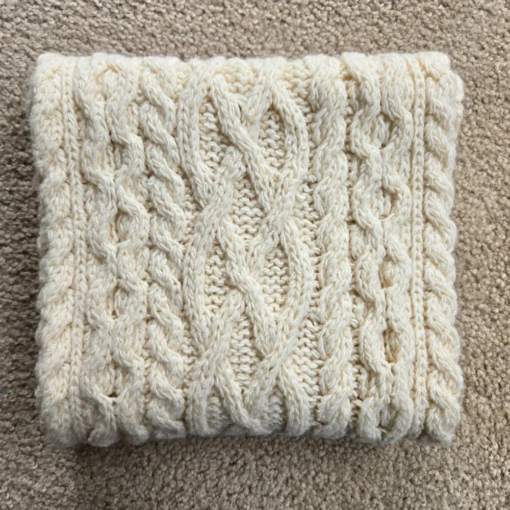 Aran Sweater Market Wool Cashmere Cable Scarf Thick